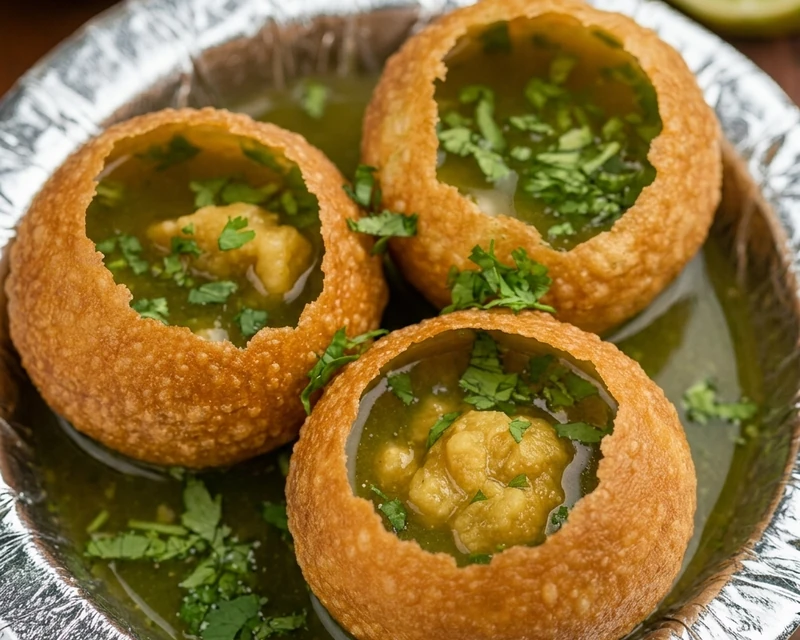 Fresh golgappa and pani puri at Ambala Chaat House - best Indian street food in Edmonton, AB